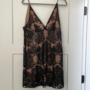 Free People Black & Nude Evening Dress